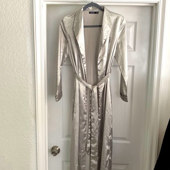 Boohoo Other - Silky Silver Robe. Worn once. Size S